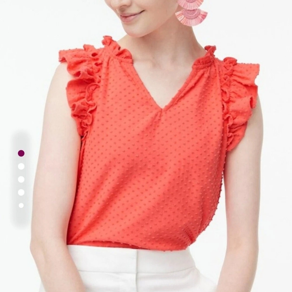 NWT Women's Ruffled Coral Top, Sz L